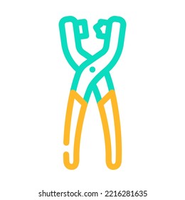 eyelet pliers color icon vector. eyelet pliers sign. isolated symbol illustration