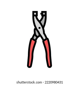 eyelet pliers color icon vector. eyelet pliers sign. isolated symbol illustration