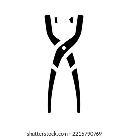 eyelet pliers glyph icon vector. eyelet pliers sign. isolated symbol illustration