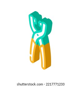alicates para pestañas vectores de iconos isométricos. alicates de pestañas firman. ilustración de símbolo aislado