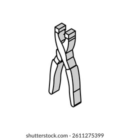 eyelet pliers isometric icon vector. eyelet pliers sign. isolated symbol illustration