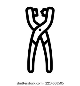 eyelet pliers line icon vector. eyelet pliers sign. isolated contour symbol black illustration