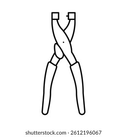 eyelet pliers line icon vector. eyelet pliers sign. isolated contour symbol black illustration