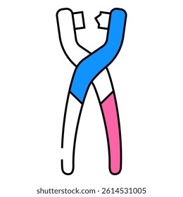 eyelet pliers line icon vector. eyelet pliers sign. isolated symbol illustration