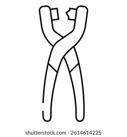 eyelet pliers line icon vector. eyelet pliers sign. isolated contour symbol black illustration