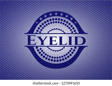 Eyelid emblem with jean background