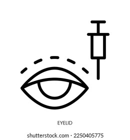 eyelid icon. Line Art Style Design Isolated On White Background