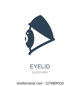 eyelid icon vector on white background, eyelid trendy filled icons from Guestures collection, eyelid vector illustration