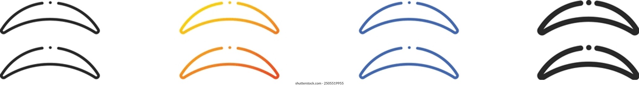 eyelid icon.Thin Linear, Gradient, Blue Stroke and bold Style Design Isolated On White Background