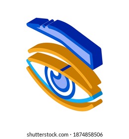eyelid medical problem icon vector. isometric eyelid medical problem sign. color isolated symbol illustration