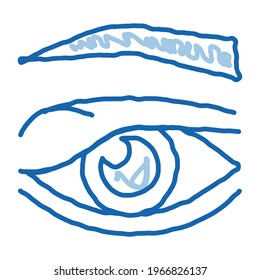 eyelid problem sketch icon vector. Hand drawn blue doodle line art eyelid problem sign. isolated symbol illustration