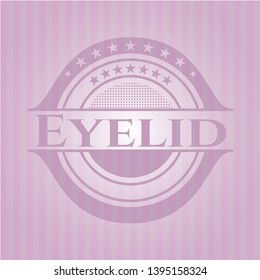 Eyelid retro pink emblem. Vector Illustration. Detailed.