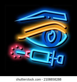 eyelid surgery anesthesia neon light sign vector. Glowing bright icon eyelid surgery anesthesia sign. transparent symbol illustration