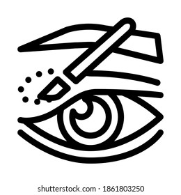 vector de icono de incisión de cirugía ocular. signo de incisión de cirugía ocular. ilustración de símbolo de contorno aislado
