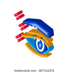 eyelid surgery result icon vector. isometric eyelid surgery result sign. color isolated symbol illustration