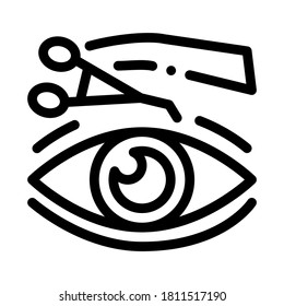 eyelid surgery tool icon vector. eyelid surgery tool sign. isolated contour symbol illustration