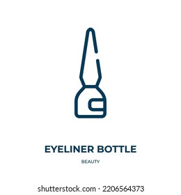Eyeliner bottle icon. Linear vector illustration from beauty collection. Outline eyeliner bottle icon vector. Thin line symbol for use on web and mobile apps, logo, print media.