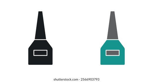 Eyeliner bottle icon set in black and colored