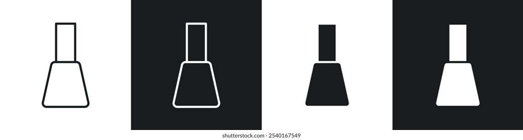 Conjunto de iconos de botella de delineador de ojos. Símbolos de Vector en colores blanco y negro.