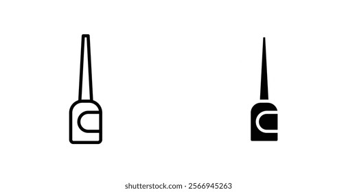 Eyeliner bottle icons. black and white vector set.