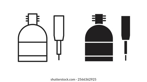 Eyeliner bottle icons in line stroke and flat versions