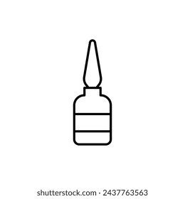 Diseño de estilo de icono de línea aislada de botella de delineador. Ilustración simple del vector