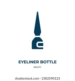 eyeliner bottle vector icon. eyeliner bottle, makeup, moisturizer filled icons from flat beauty concept. Isolated black glyph icon, vector illustration symbol element for web design and mobile apps