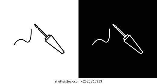 Eyeliner brush icon concept stroke on white background