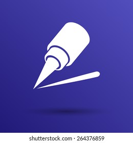 eyeliner brush icon pencil makeup girl fashion. 