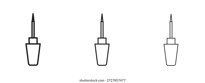 Eyeliner Pinsel Symbol Vektor Logo Design Template. Bearbeitbare Strichgrafiken.