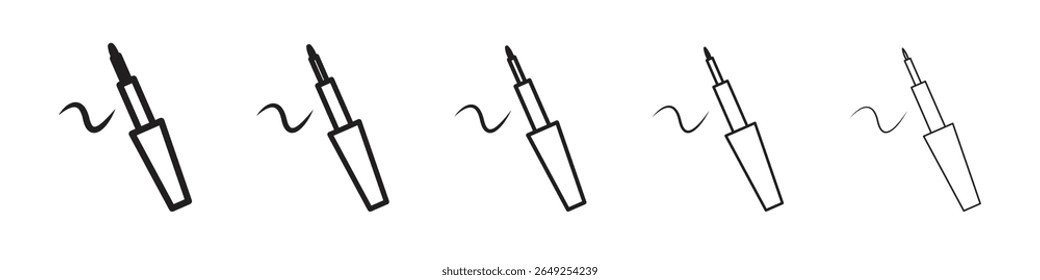Eyeliner Pinsel Symbol Vektorkontur Set Illustration Zeichen
