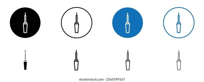 Eyeliner brush icons in black and blue colors