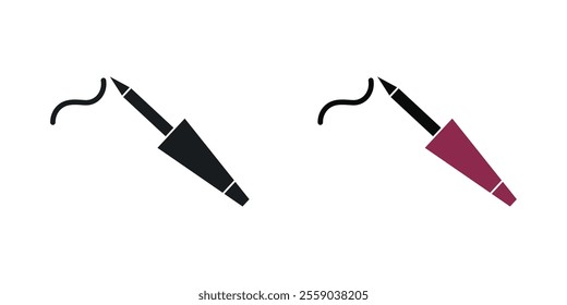 Eyeliner brush icons in black and colored version