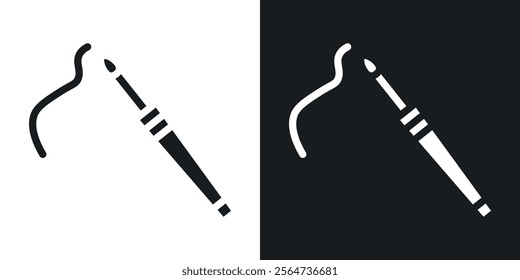 Eyeliner brush icons in flat syle