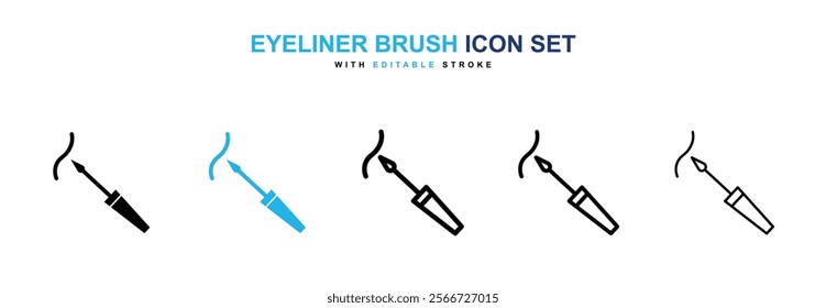 Eyeliner brush icons vector collection pack.