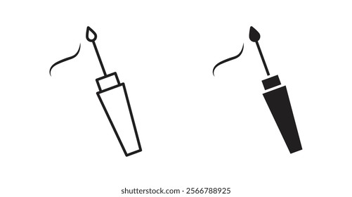 Eyeliner brush vector line icon illustration