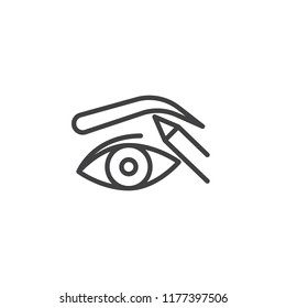 Eyeliner and correction eyebrow shaping outline icon. linear style sign for mobile concept and web design. makeup simple line vector icon. Symbol, logo illustration. Pixel perfect vector graphics