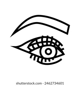 eyeliner emo line icon vector. eyeliner emo sign. isolated contour symbol black illustration