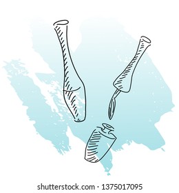 Eyeliner hand drawn fashion vector illustration