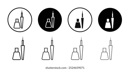 Eyeliner-Symbol Kollektion flacher, dünner Umrissvektor