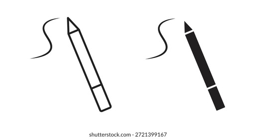 Conjunto de concepto de icono de delineador de ojos. Colección de íconos simple