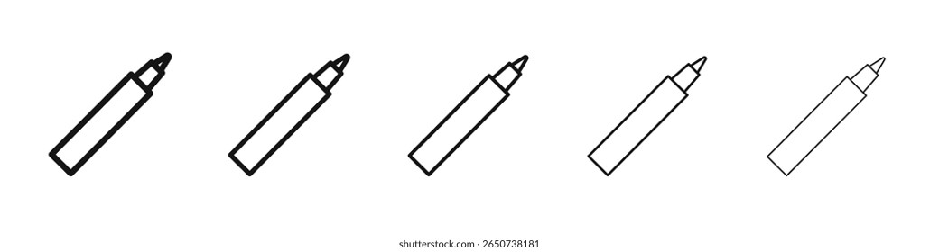 Ícone do delineador ícone da ilustração plana logotipo do conjunto