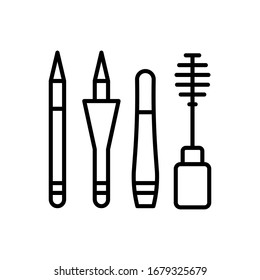 Icono de Eyeliner. Gráfico vectorial plano en fondo blanco.