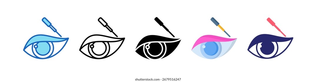 Eyeliner-Symbol - Sammlung mehrerer Stilsätze.