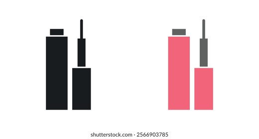 Eyeliner icon set in black and colored