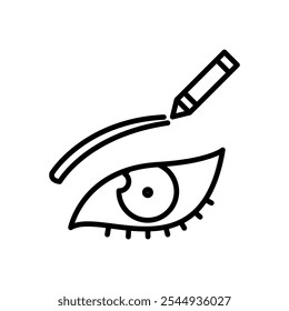 eyeliner icon vector, line style icon