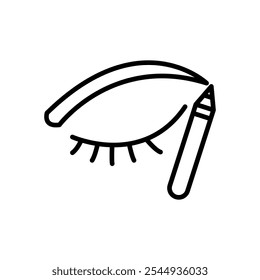 eyeliner icon vector, line style icon