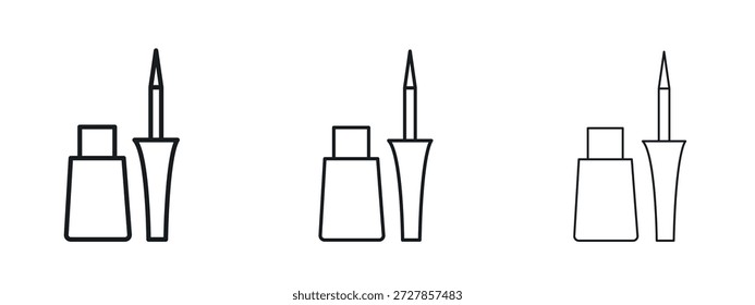 Eyeliner Symbol Vektor Logo Design Template. Bearbeitbare Strichgrafiken.