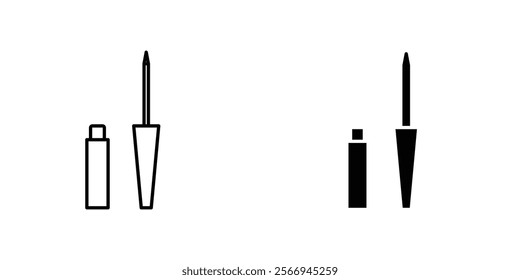 Eyeliner icons. black and white vector set.