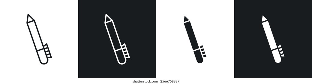 Eyeliner icons in Thin line black color. flat simple vector symbols illustration.